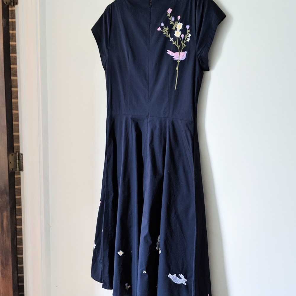 Eshakti Floral and Rabbit Embellished Poplin Dress - Picture 3 of 3